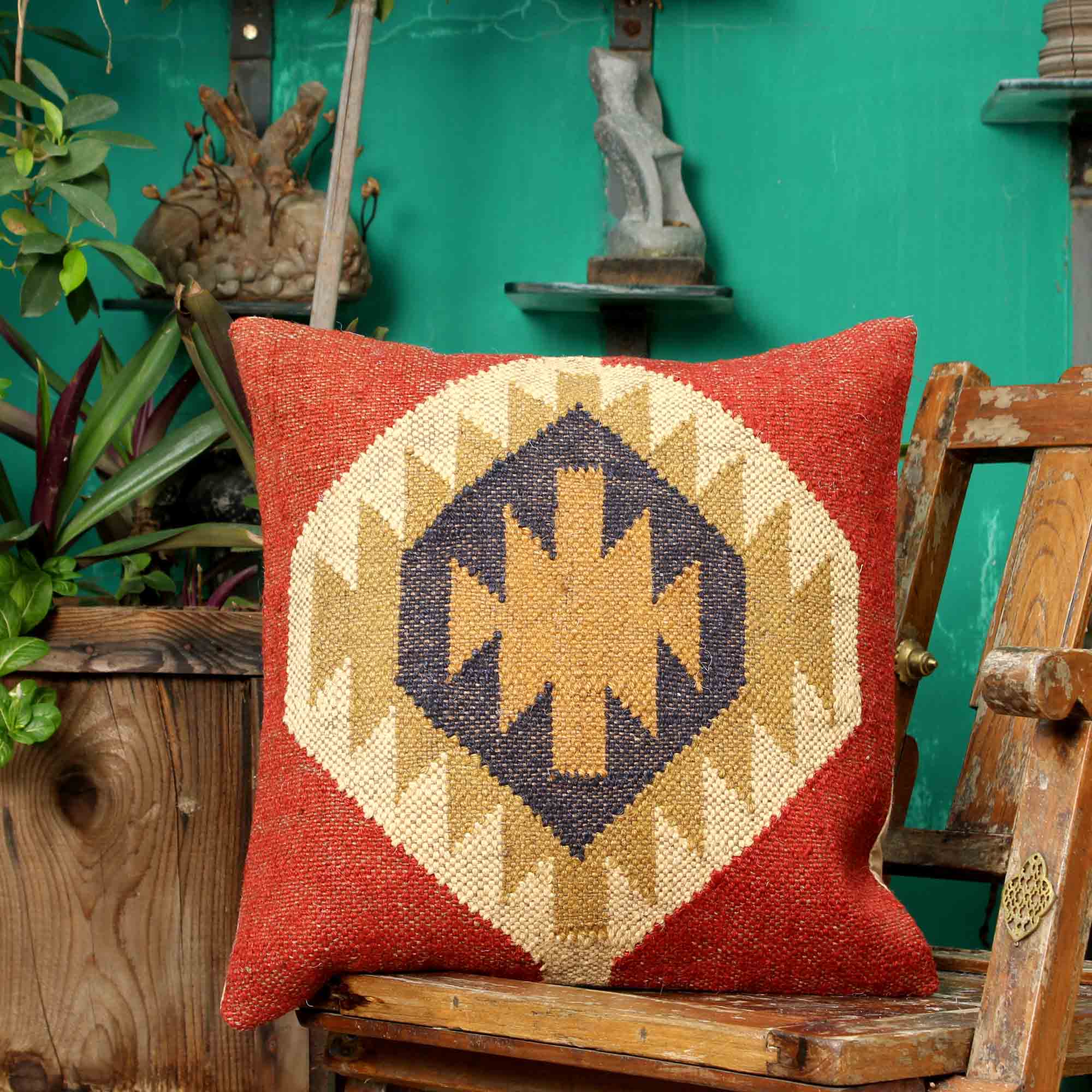 Designer Hand-made Jute Cushion Cover