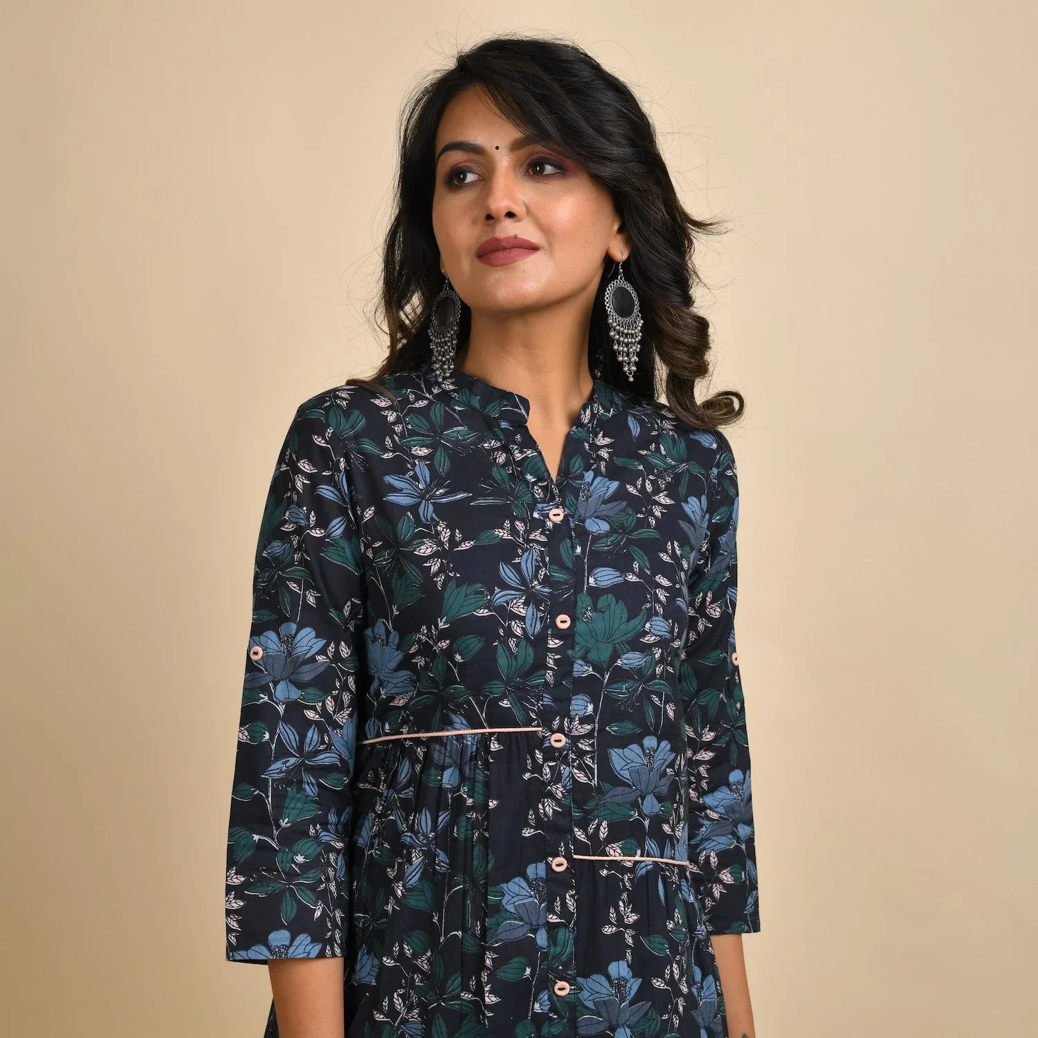 Rangdeep Women Cotton Straight Calf Length Kurti Dress