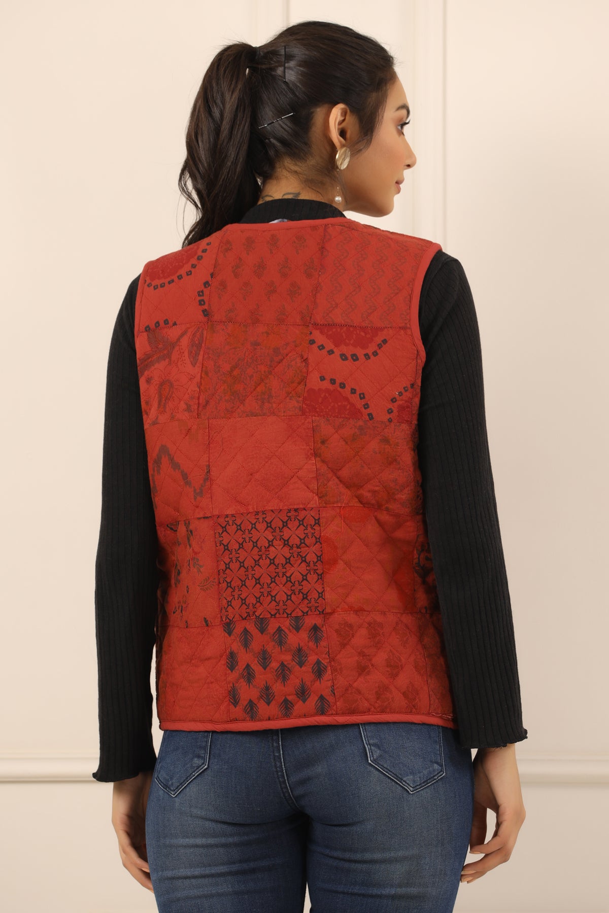 Printed women quilted jacket