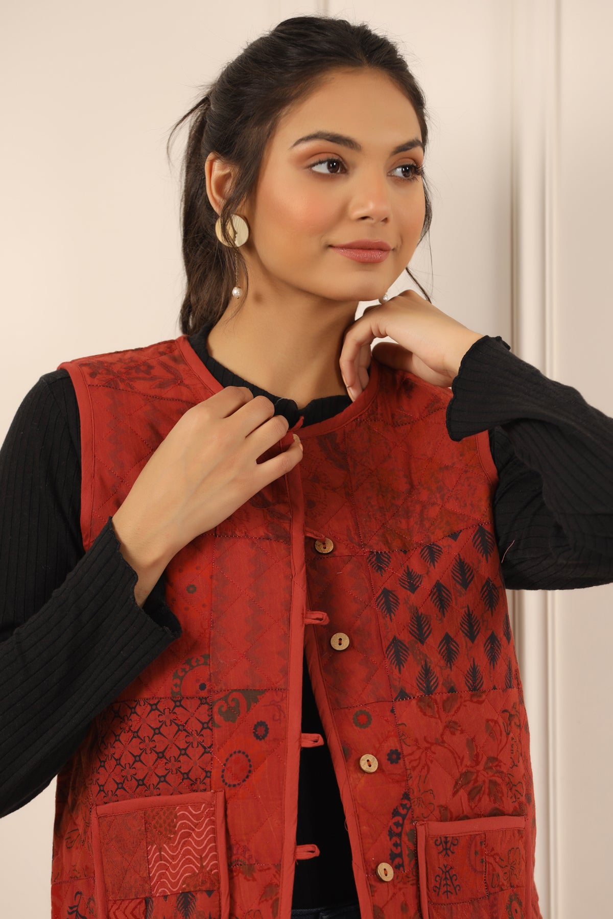 Printed women quilted jacket