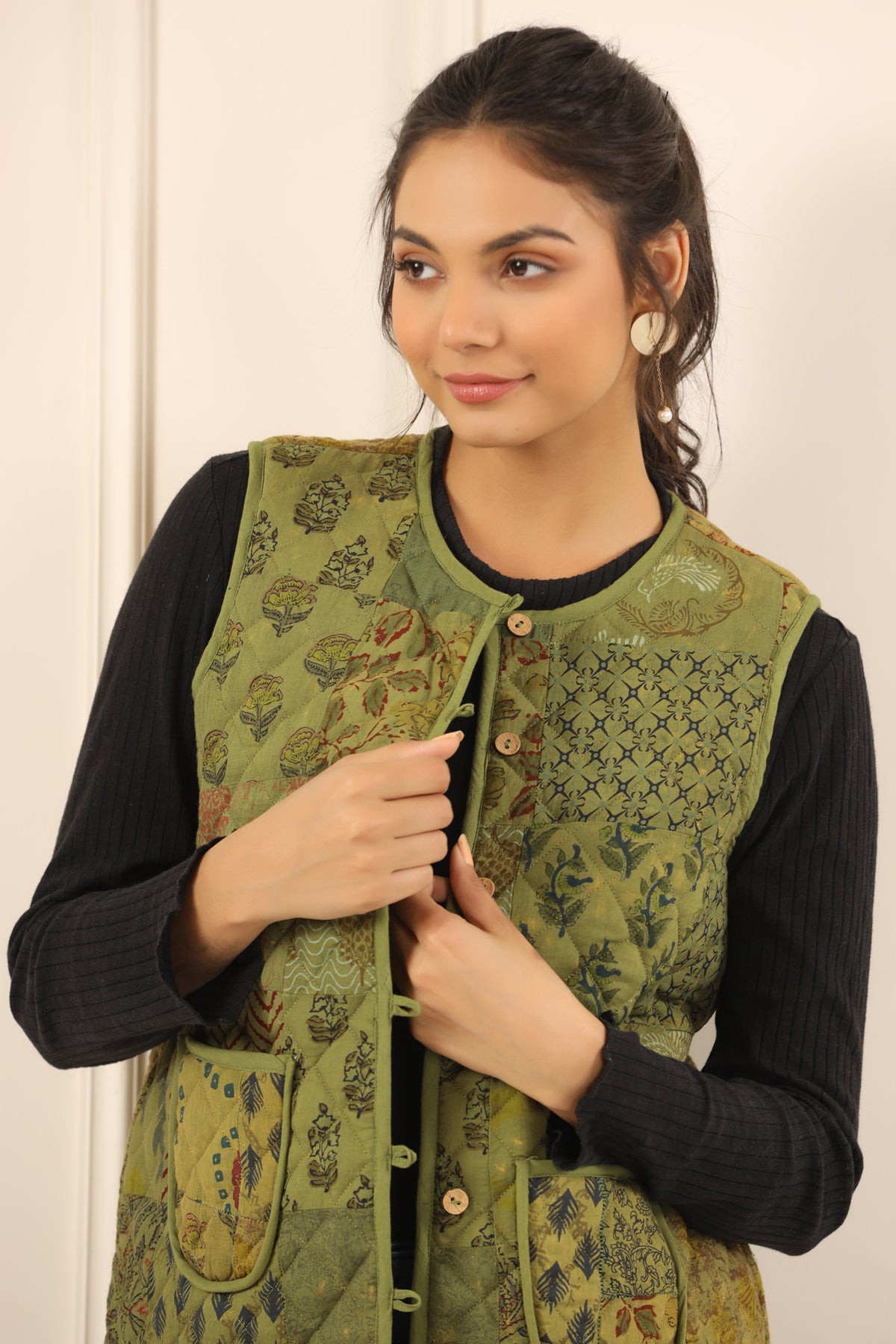 Printed women quilted jacket