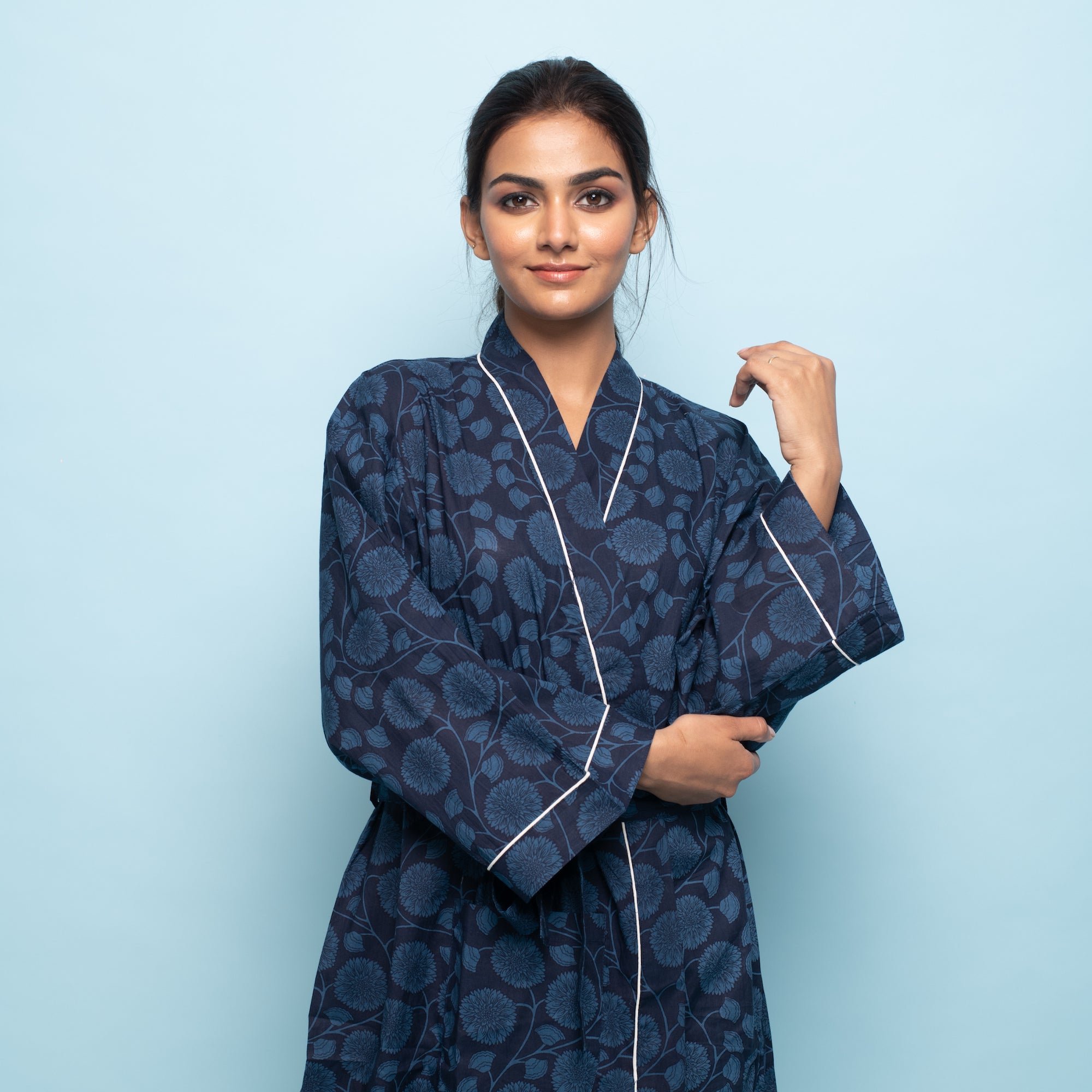 Indigo Cotton kimono robe