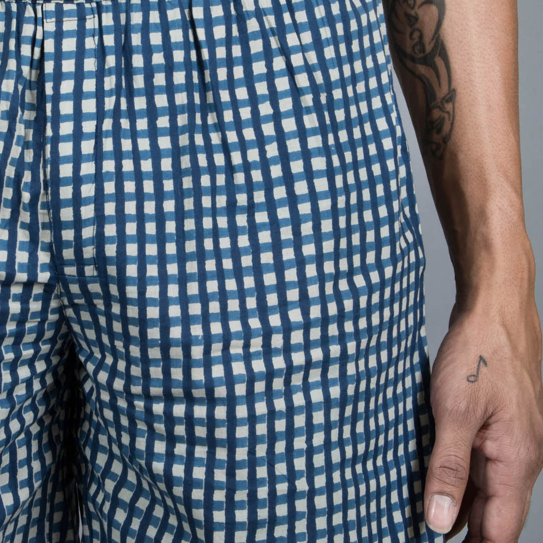 Sanskruti homes Blue Checks Men Boxer