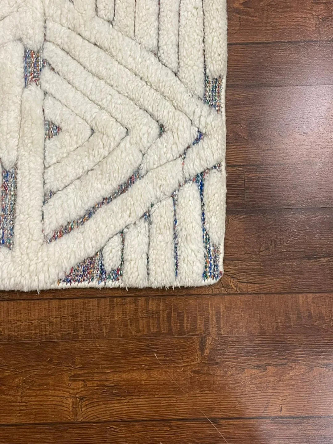 Hand-weaved Turkish Indigo soft Cotton wool Rug - SanskrutiHomes