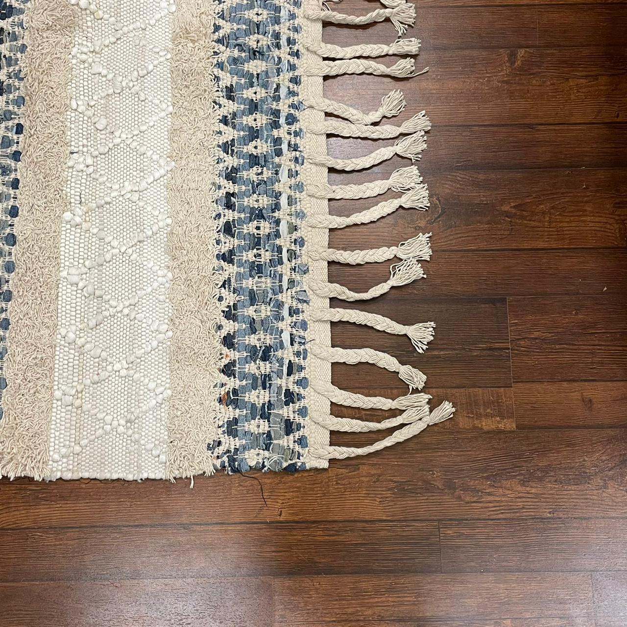 Hand-weaved 100% Cotton Multi-color Rug