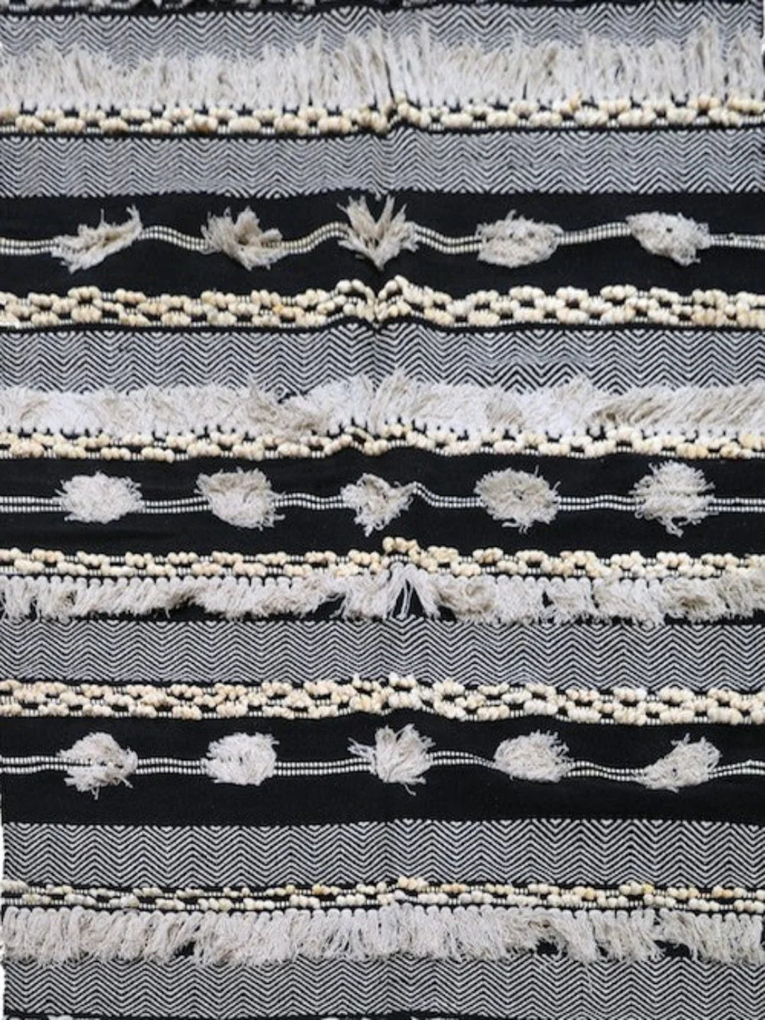 Hand-weaved 100% Cotton Grey Shade Rug - SanskrutiHomes