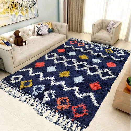 Hand-weaved 100% wool Multi-color Rug