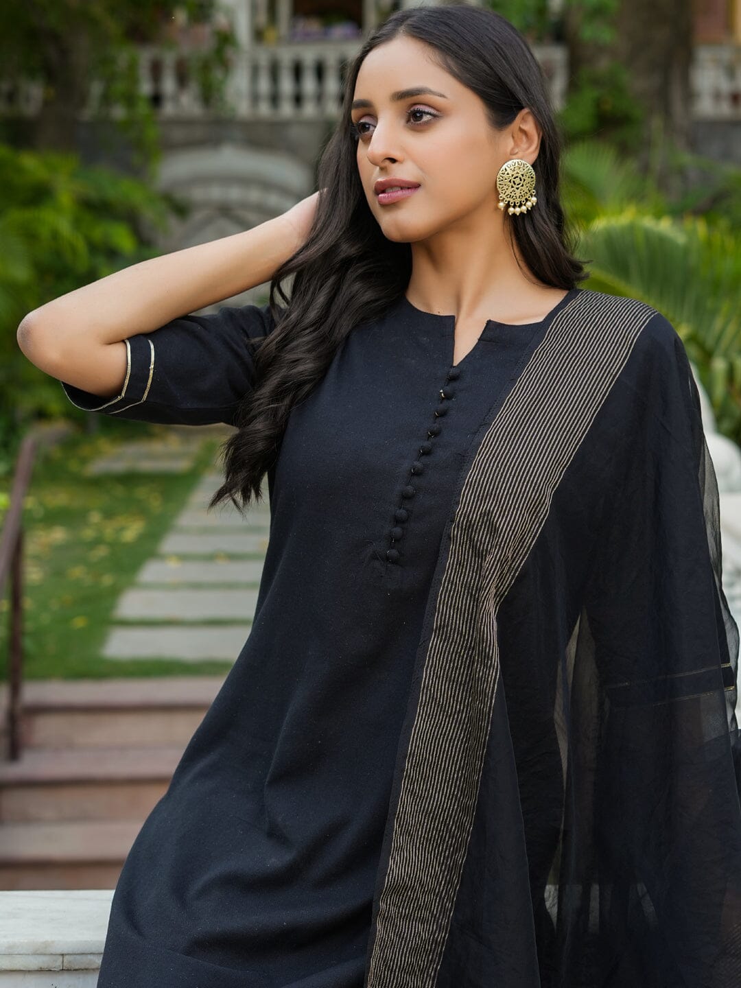 Women 3pcs kurta set With Orgenza Dupatta Kurti Dupatta set Pant Rangdeep-Fashions