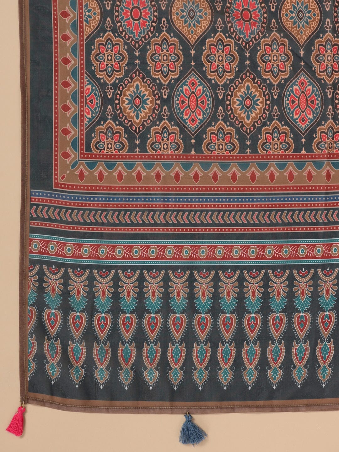 Women Cotton Flex Kurta Set With Chiffon Dupatta Kurti Dupatta set Pant Rangdeep-Fashions