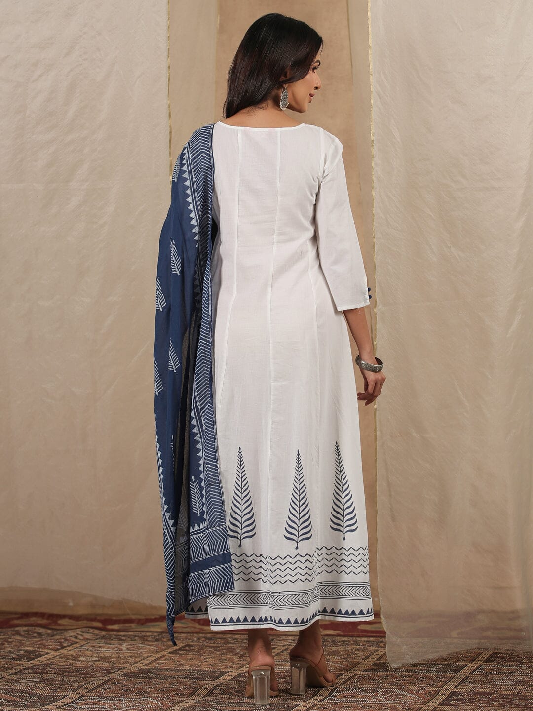 Women Pure Cotton 2 pcs Kurta Set Kurti Dupatta set Pant Rangdeep-Fashions