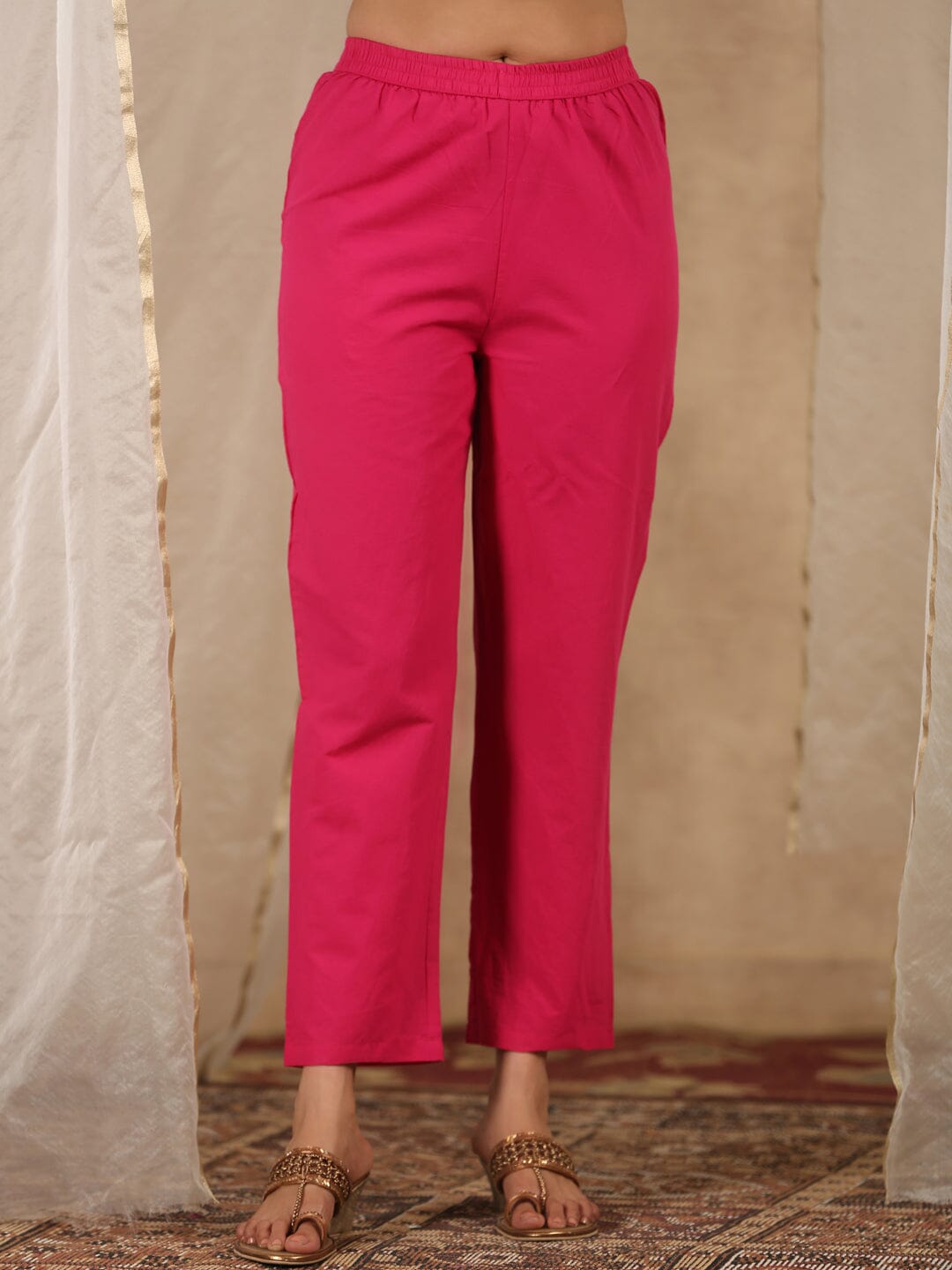 Women Pure Cotton 2 pcs Kurta Set Kurti Dupatta set Pant Rangdeep-Fashions