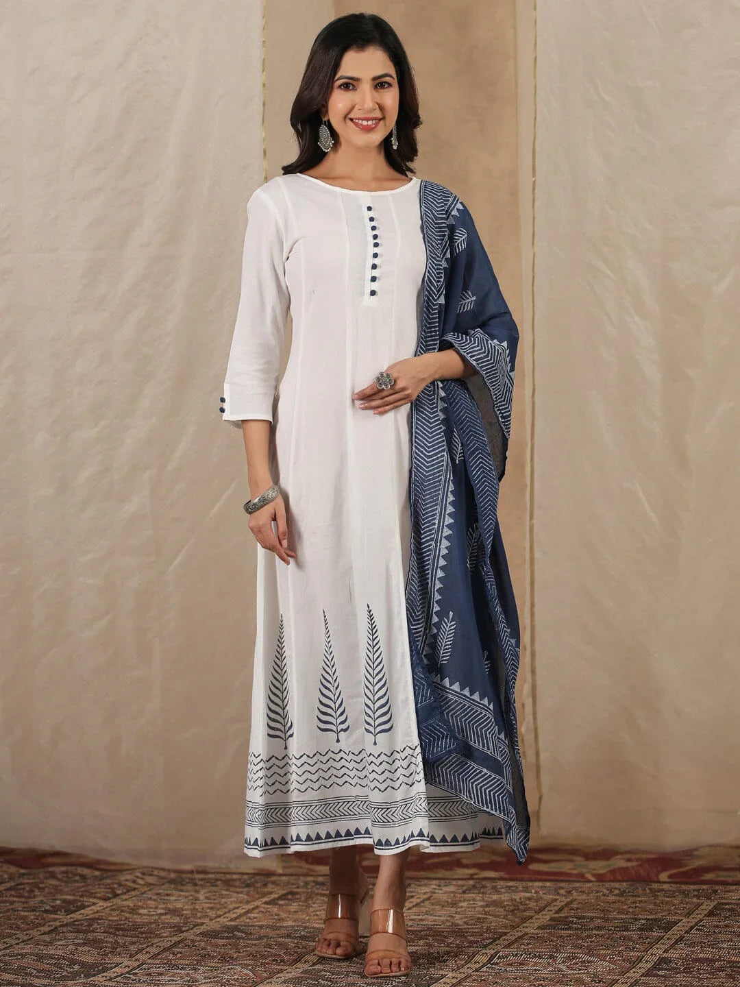 Women Pure Cotton 2 pcs Kurta Set - SanskrutiHomes