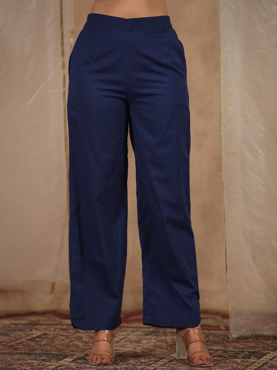 Women Pure Cotton 3 pcs Kurta Set Kurti Dupatta set Pant Rangdeep-Fashions