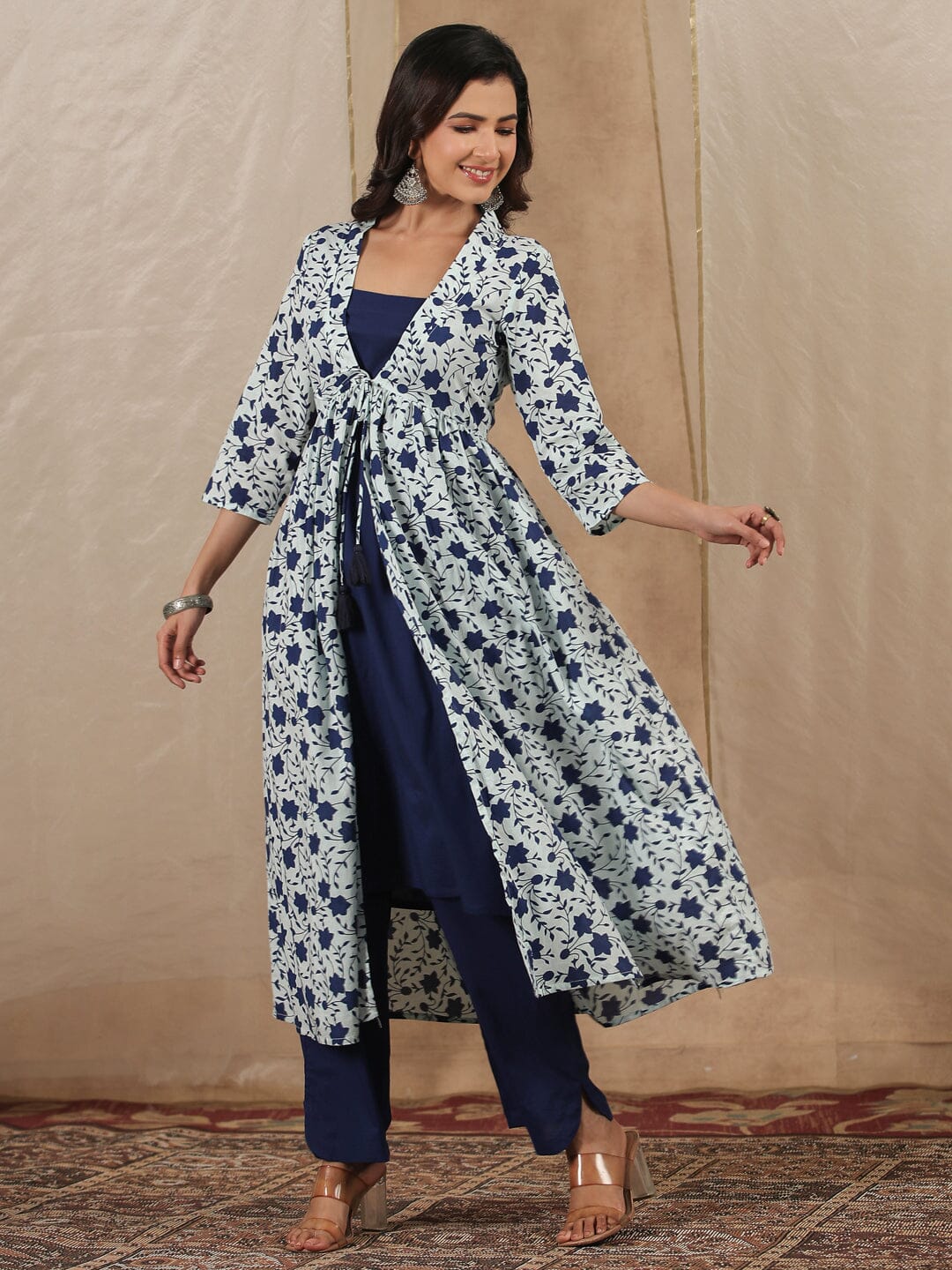 Women Pure Cotton 3 pcs Kurta Set Kurti Dupatta set Pant Rangdeep-Fashions