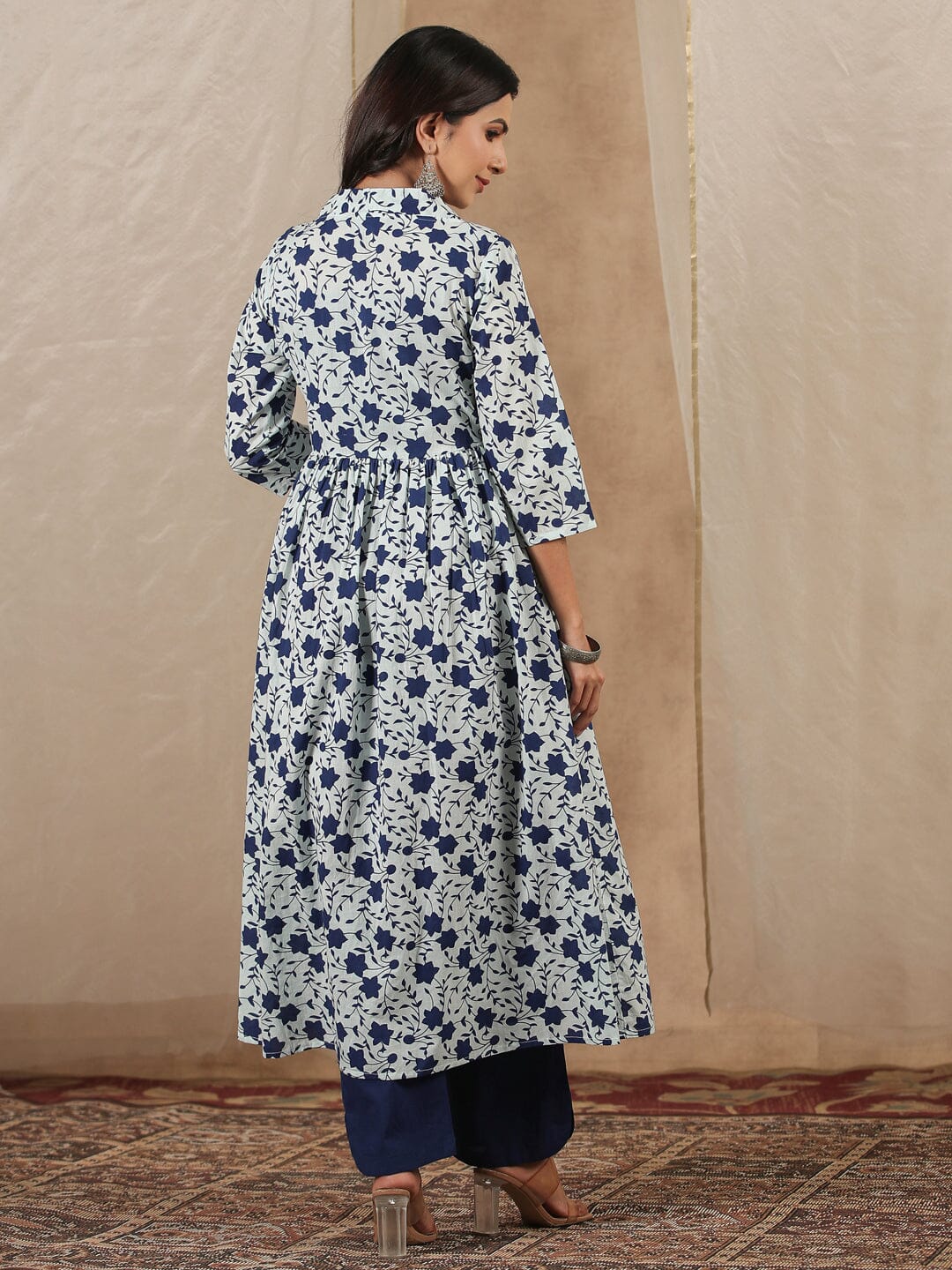 Women Pure Cotton 3 pcs Kurta Set Kurti Dupatta set Pant Rangdeep-Fashions