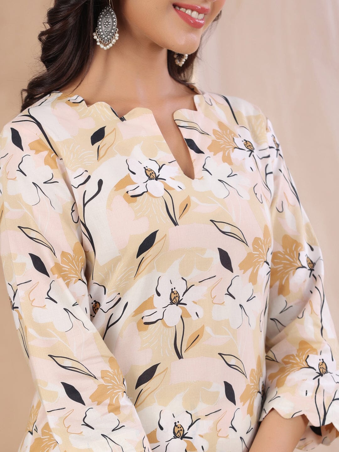 Women Pure Cotton Kurta With Pajama Kurti Dupatta set Pant Rangdeep-Fashions