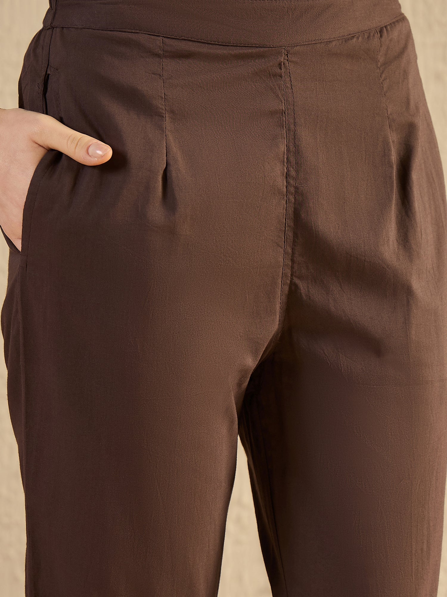 Brown Printed Pintuk Co Ord Set - SanskrutiHomes 