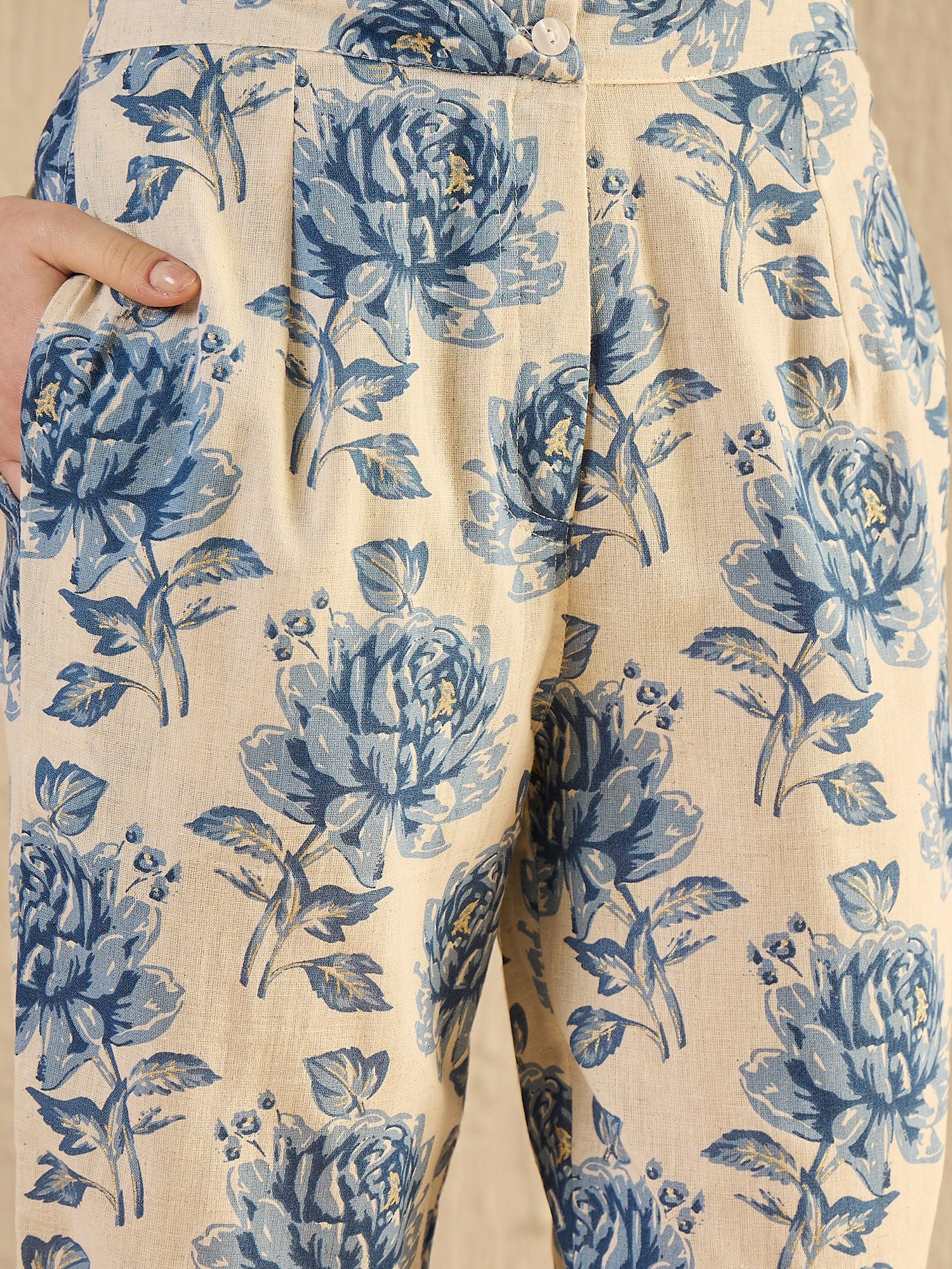 Blue Foral Printed Co Ord Set