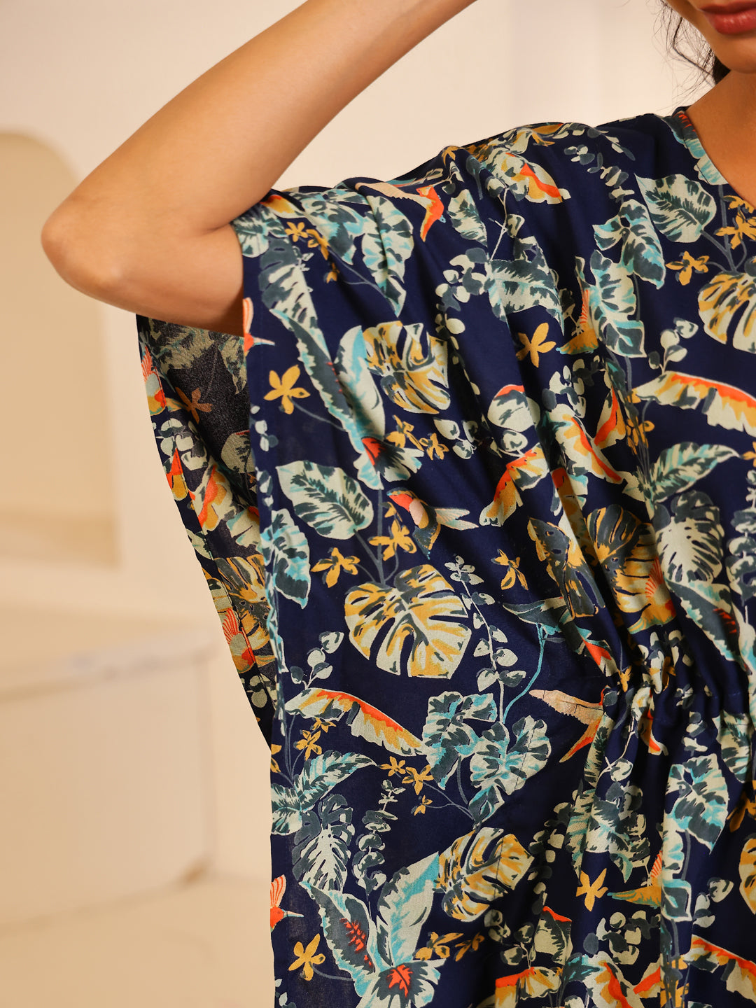 Multi Color Floral Printed Pure Cotton Night Suit - SanskrutiHomes 