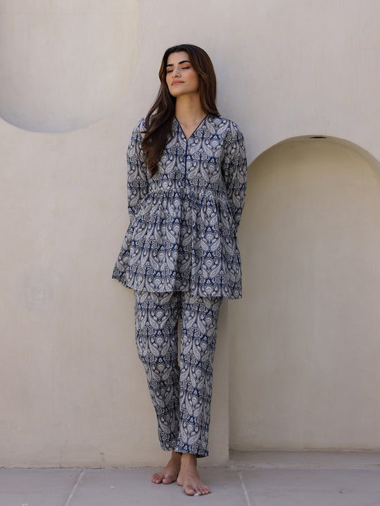 Indigo Printed Loungewear Set