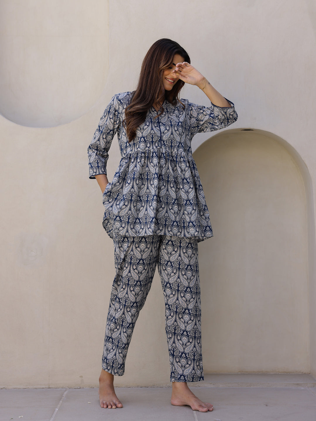 Indigo Printed Loungewear Set