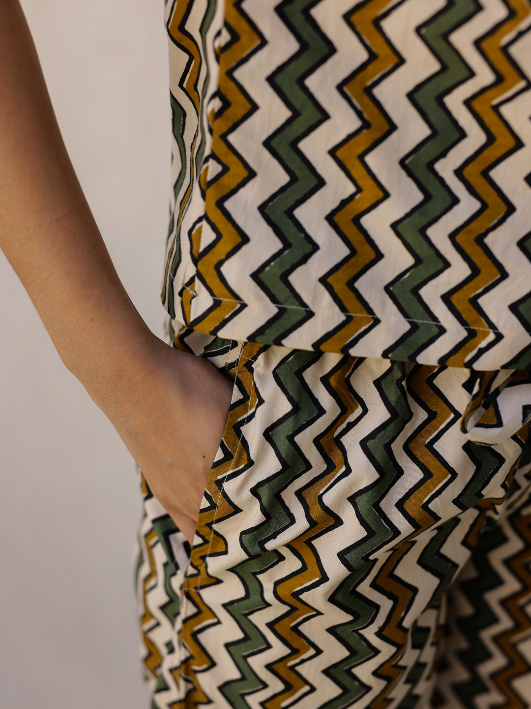 Beige Printed Loungewear Set