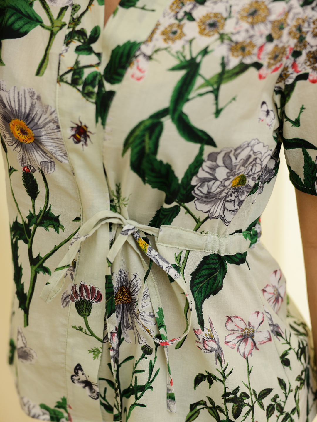 Green Printed Night Suit Shorts Set - SanskrutiHomes 