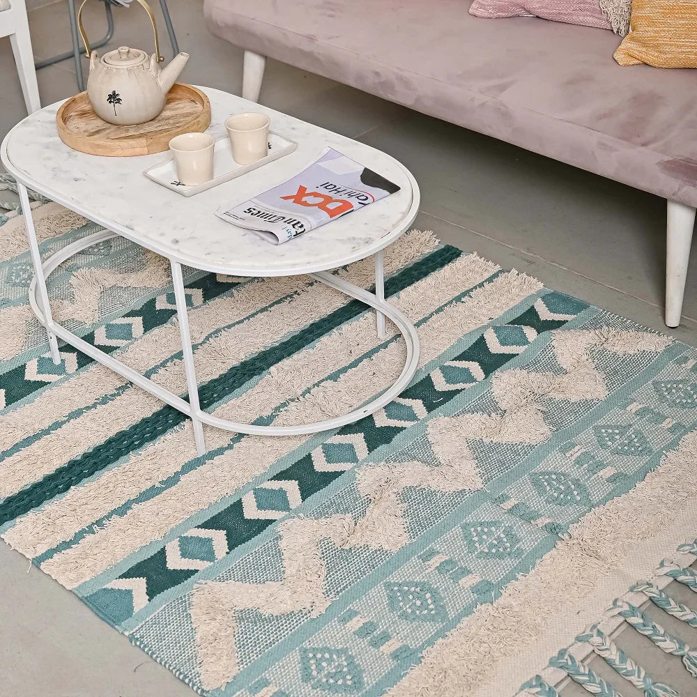 Multi-Color Hand-Woven 100% Cotton Rug
