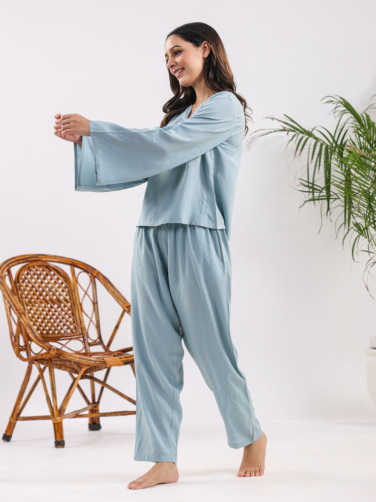 Carolina Blue Modal Night Suit