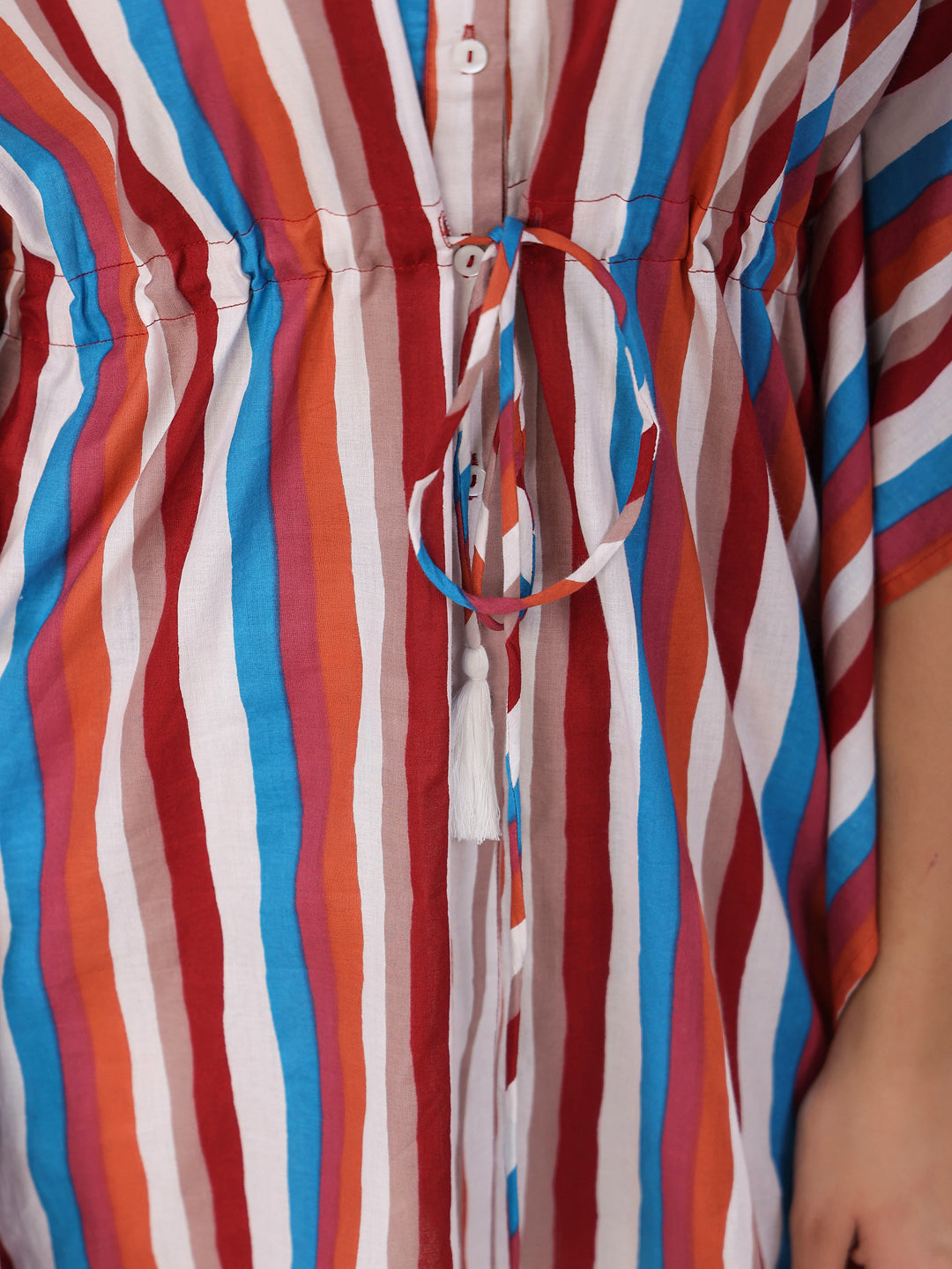 Red stripes Kaftan sleep  Set