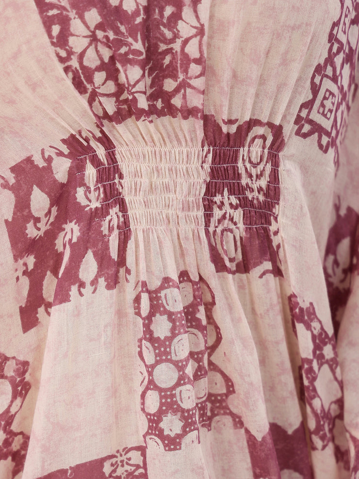 Pink Printed Kaftan Loungewear