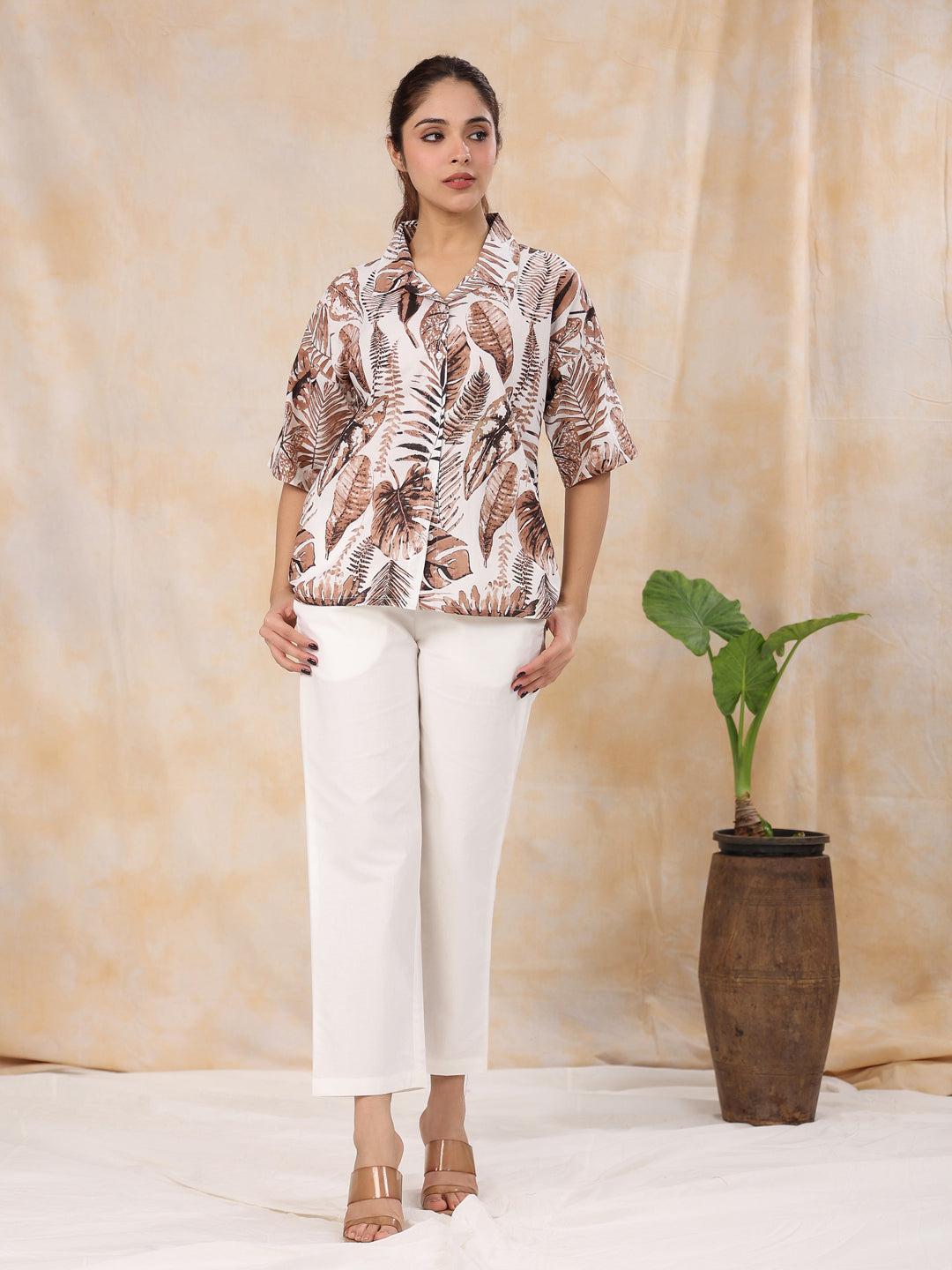Brown leaf co-ord set