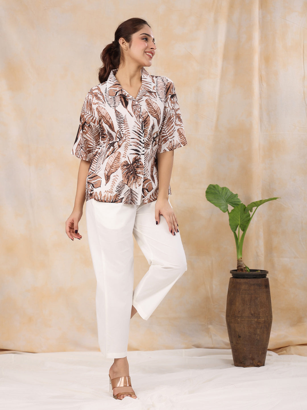 Brown leaf co-ord set