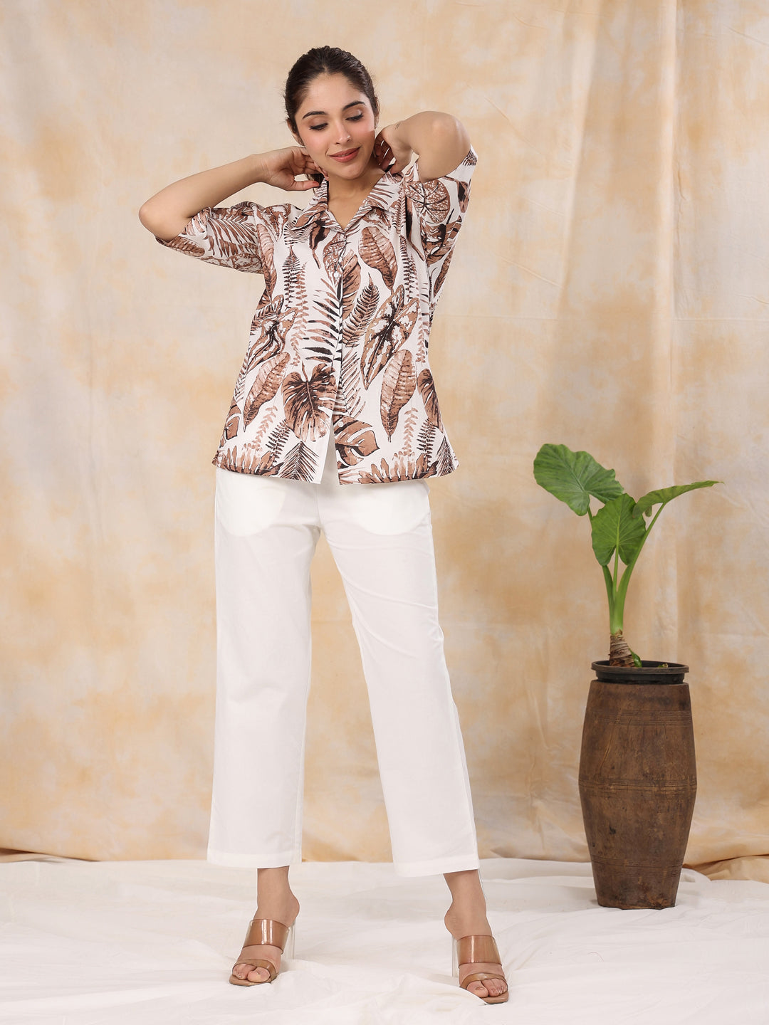 Brown leaf co-ord set