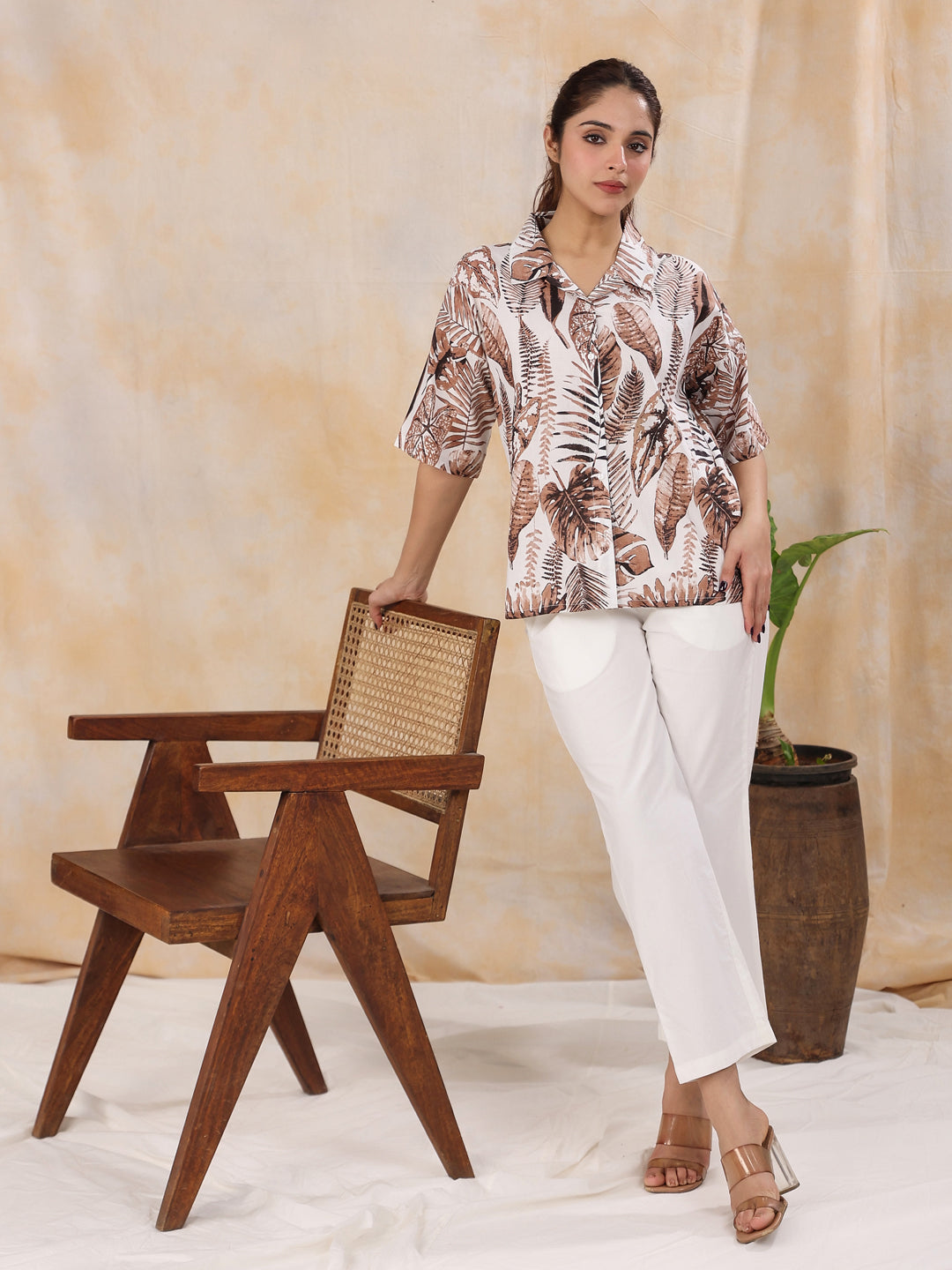 Brown leaf co-ord set