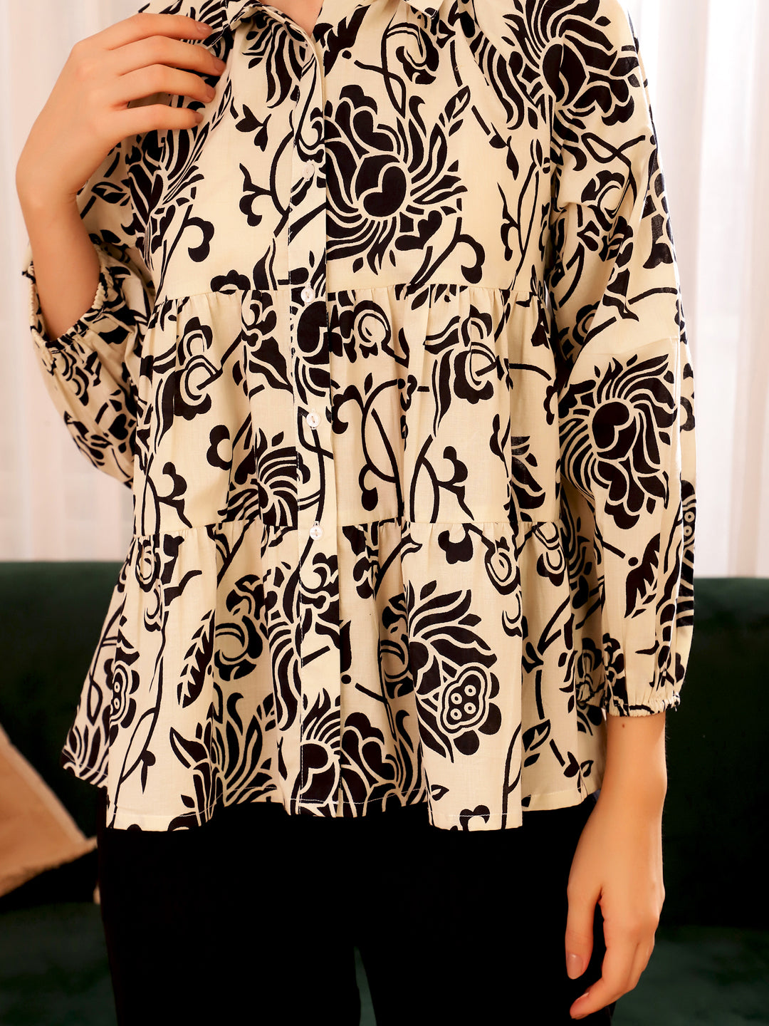 Cotton Printed Night Suit Set For Women