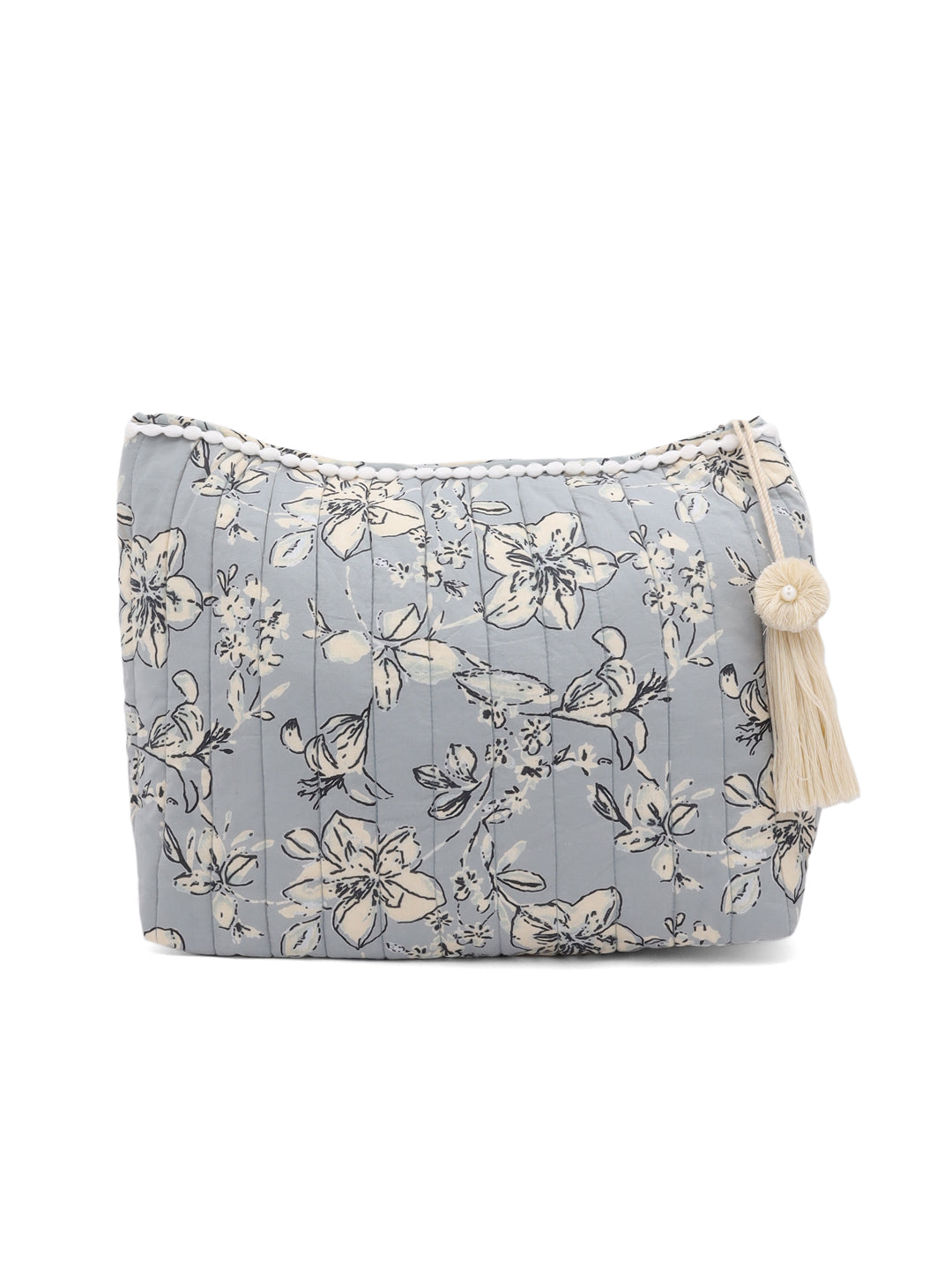 Floral Printed Quilted Pouch - SanskrutiHomes 
