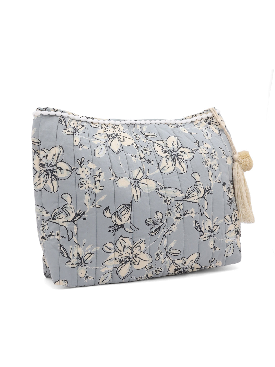 Floral Printed Quilted Pouch - SanskrutiHomes 