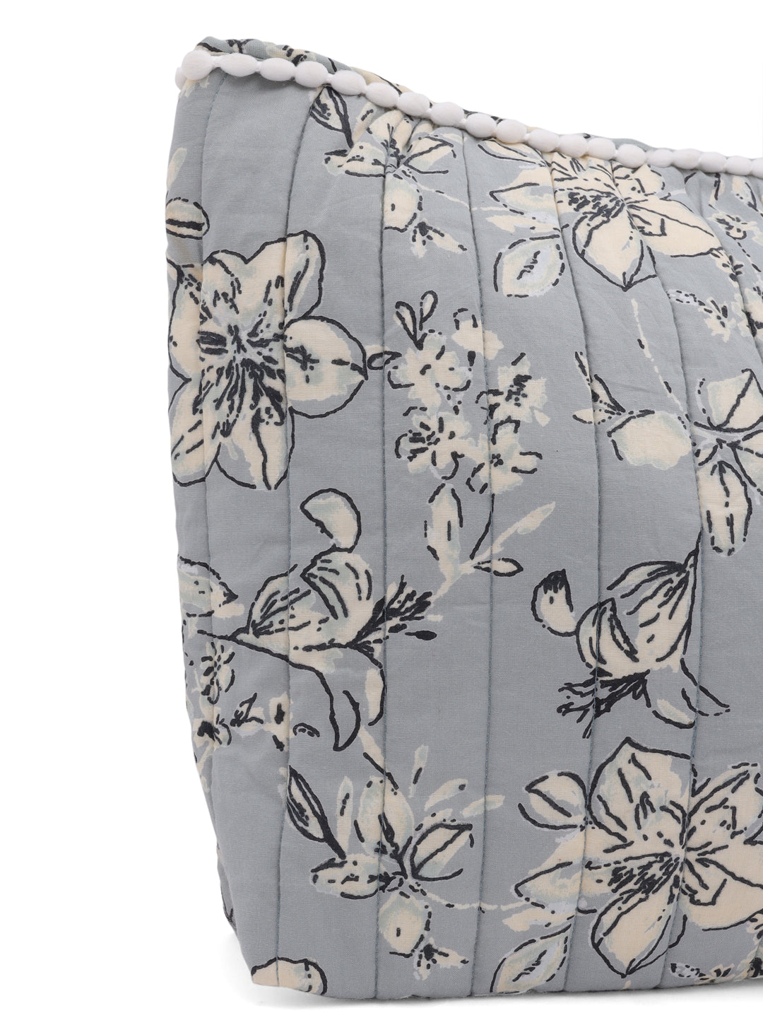 Floral Printed Quilted Pouch - SanskrutiHomes 
