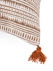 Cotton Brown Colour Striped Cushion Covers