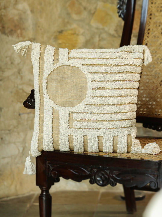 Cotton Off White Colour Embroidered Cushion Covers