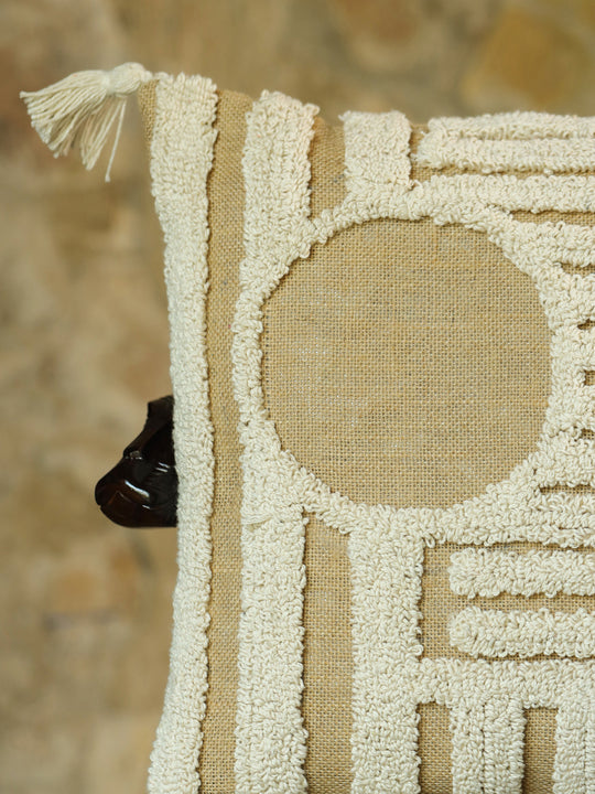 Cotton Off White Colour Embroidered Cushion Covers