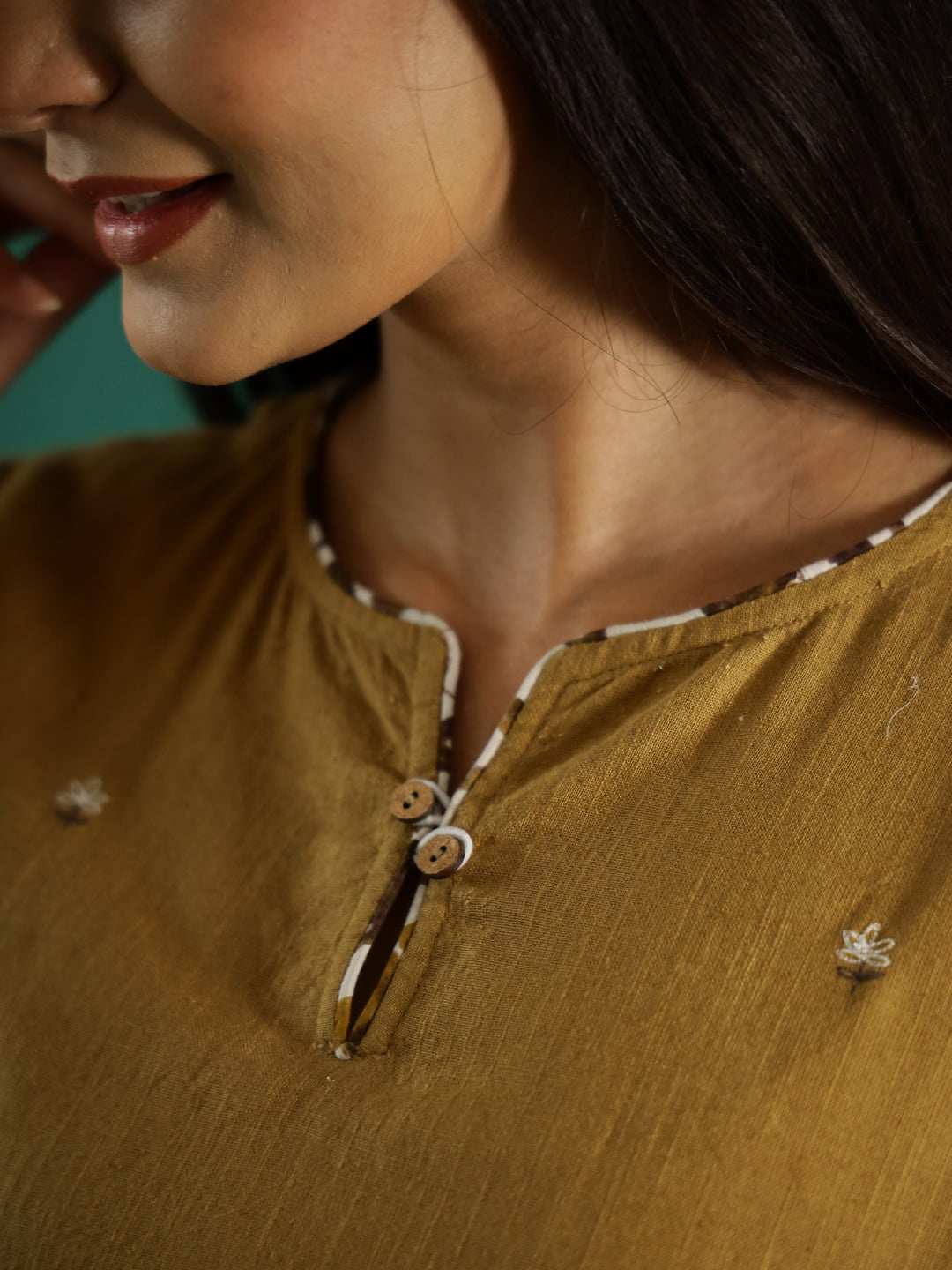 Musterd Printed Round  Neck Cotton Kurta Set For Women