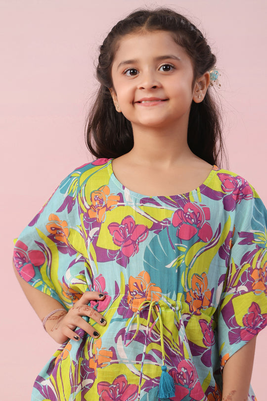 Multi Floral Printed Cotton Kids Night Suits
