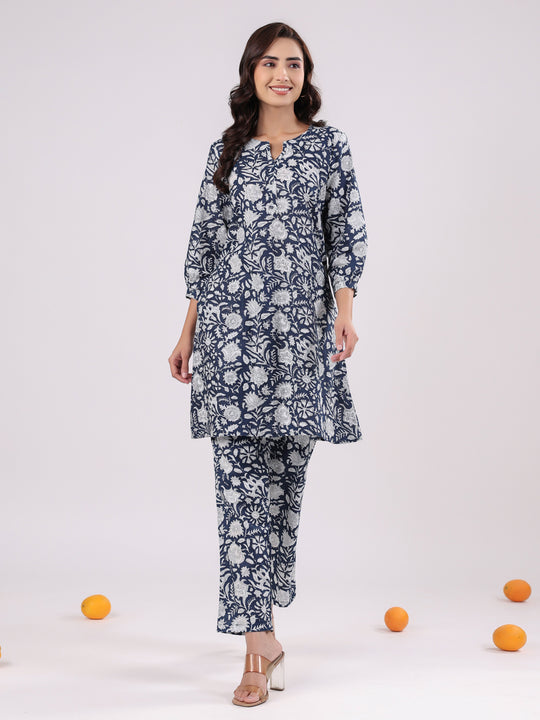 Pure Cotton Floral Night Suit Set for Women