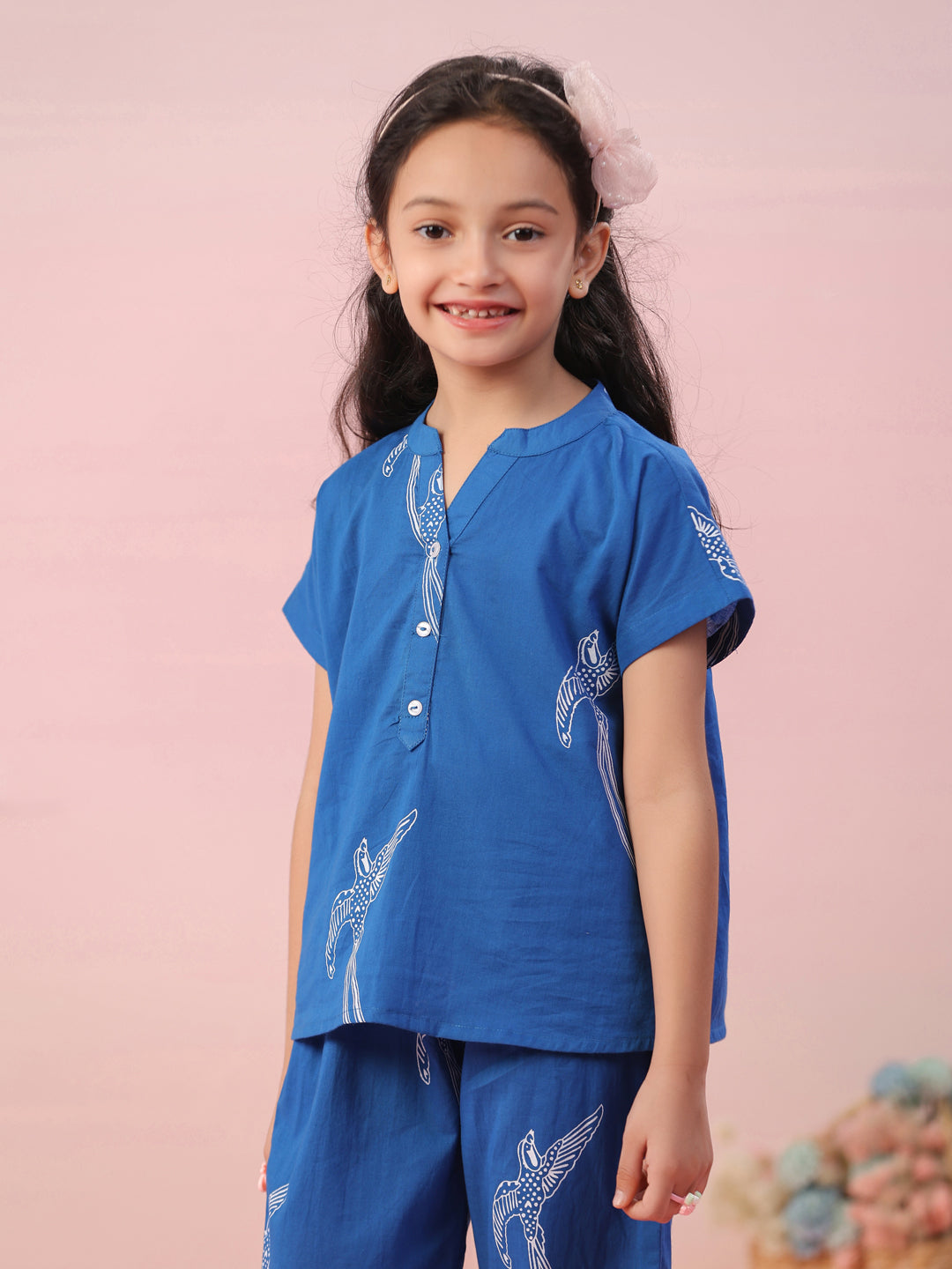 Sparrow Printed Cotton Kids Night Suit