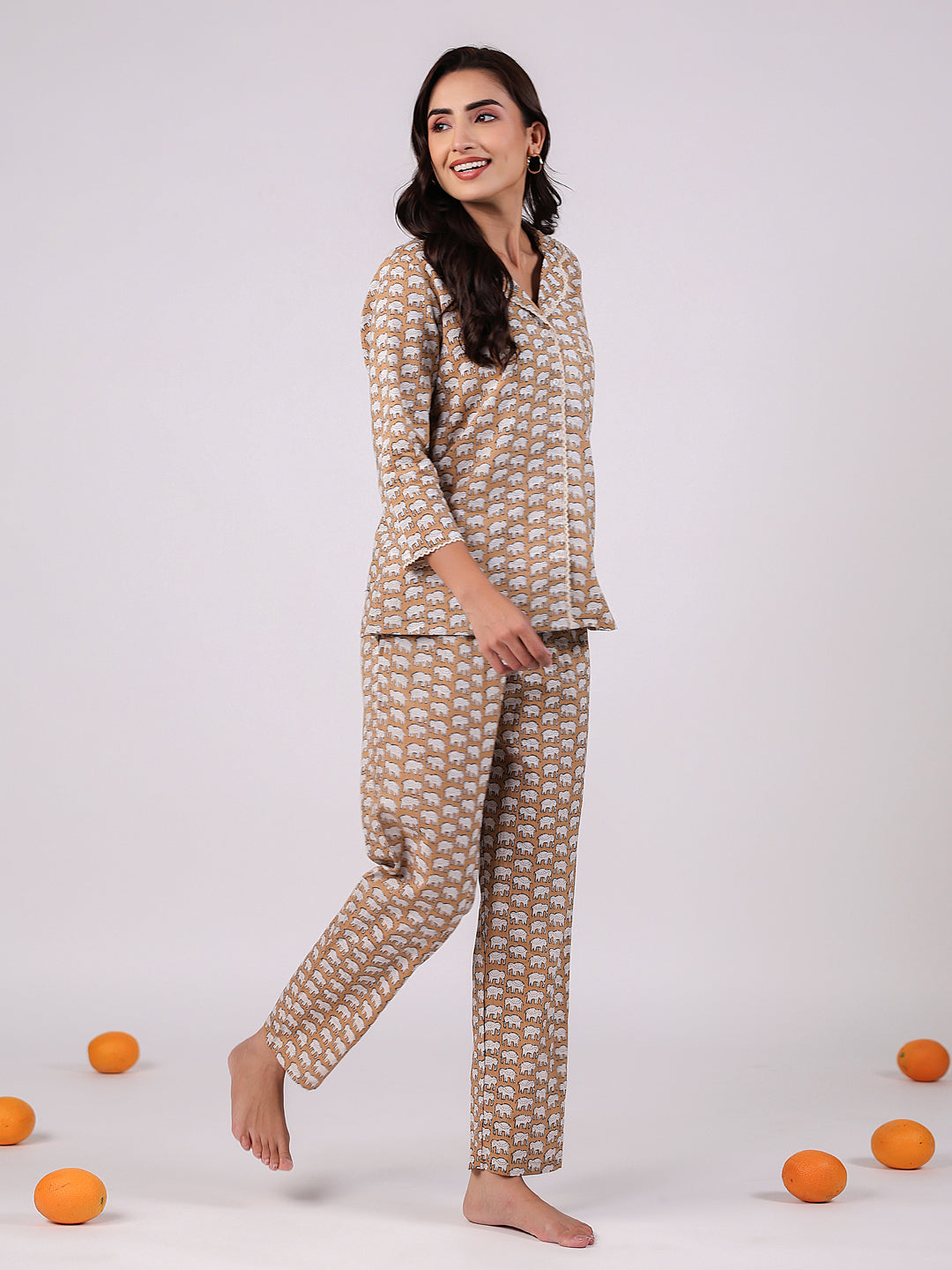Animal Print Cotton Night Suit Set