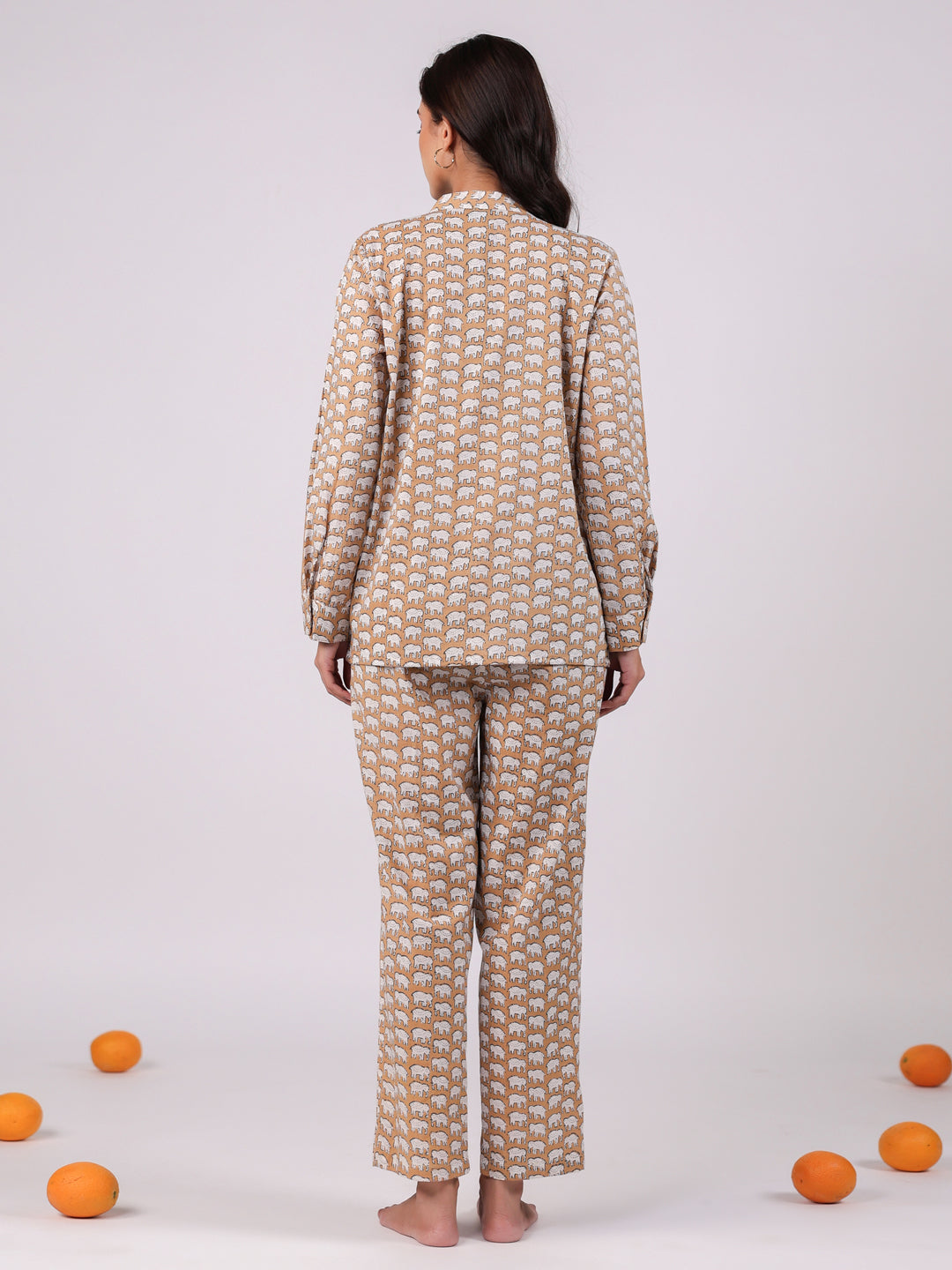 3 Pcs Cotton Printed Night Suit Set