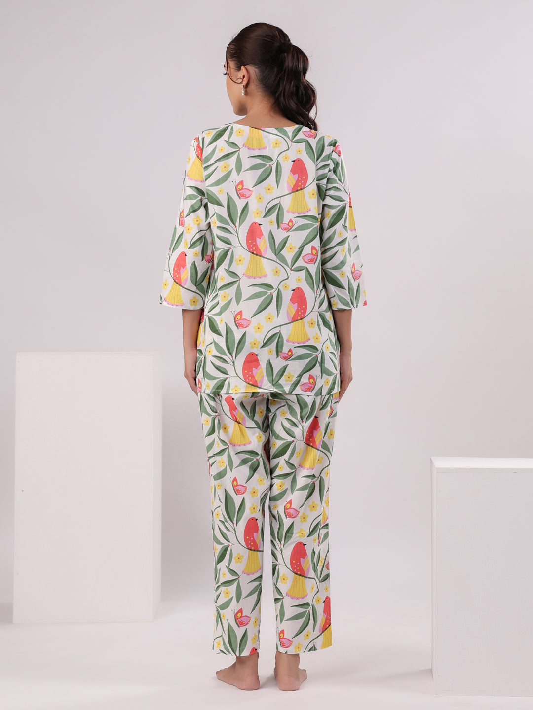 Multi Color Flower Printed  Loungewear Set