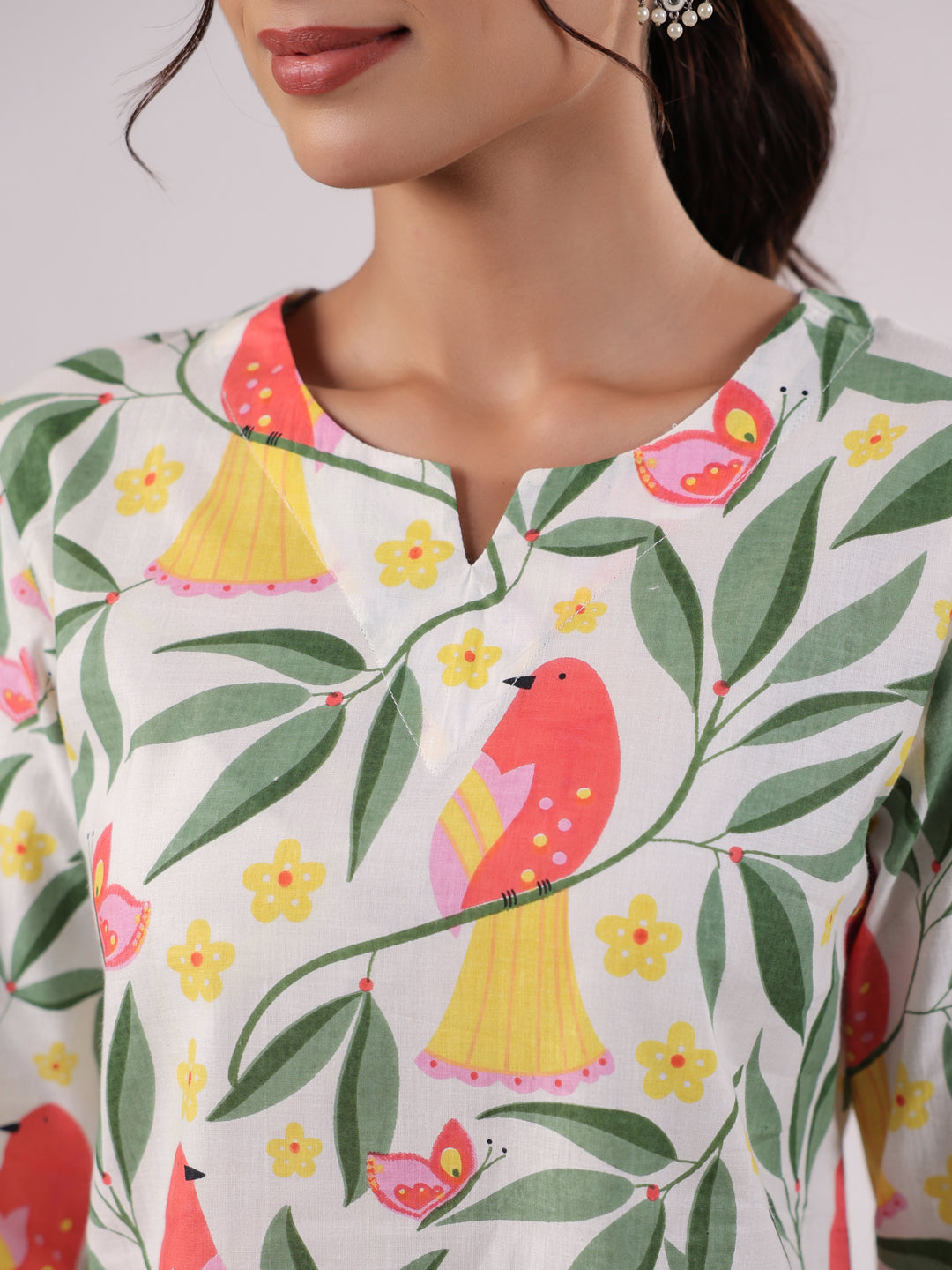 Multi Color Flower Printed  Loungewear Set
